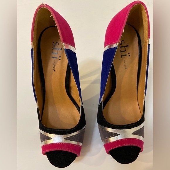 SHI By Journeys~Vibrant Faux Suede~Platform High Heel Stiletto~Peep Toe~Size 7.5 - Picture 5 of 15